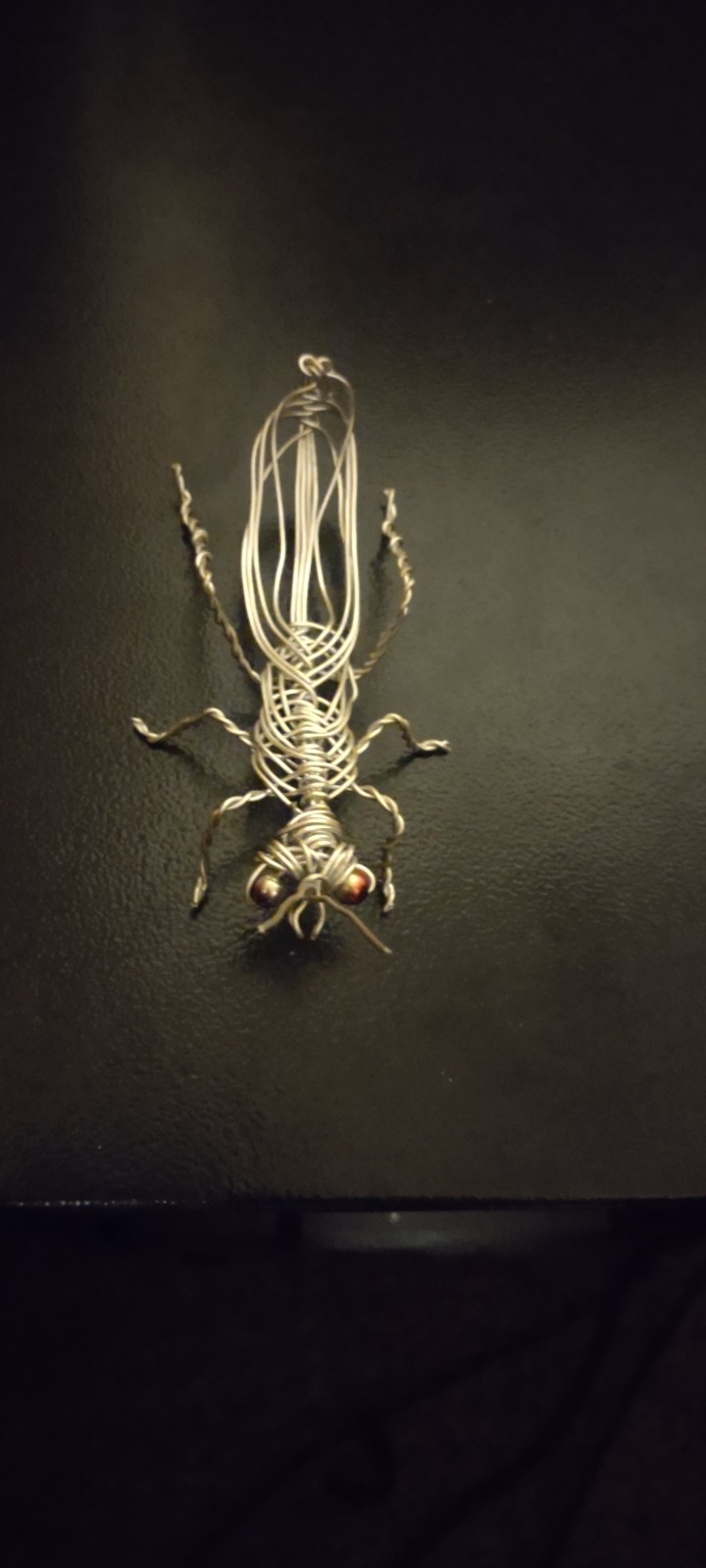 Handmade Silver Wire Insect Sculpture Decorative Collectible Figurine