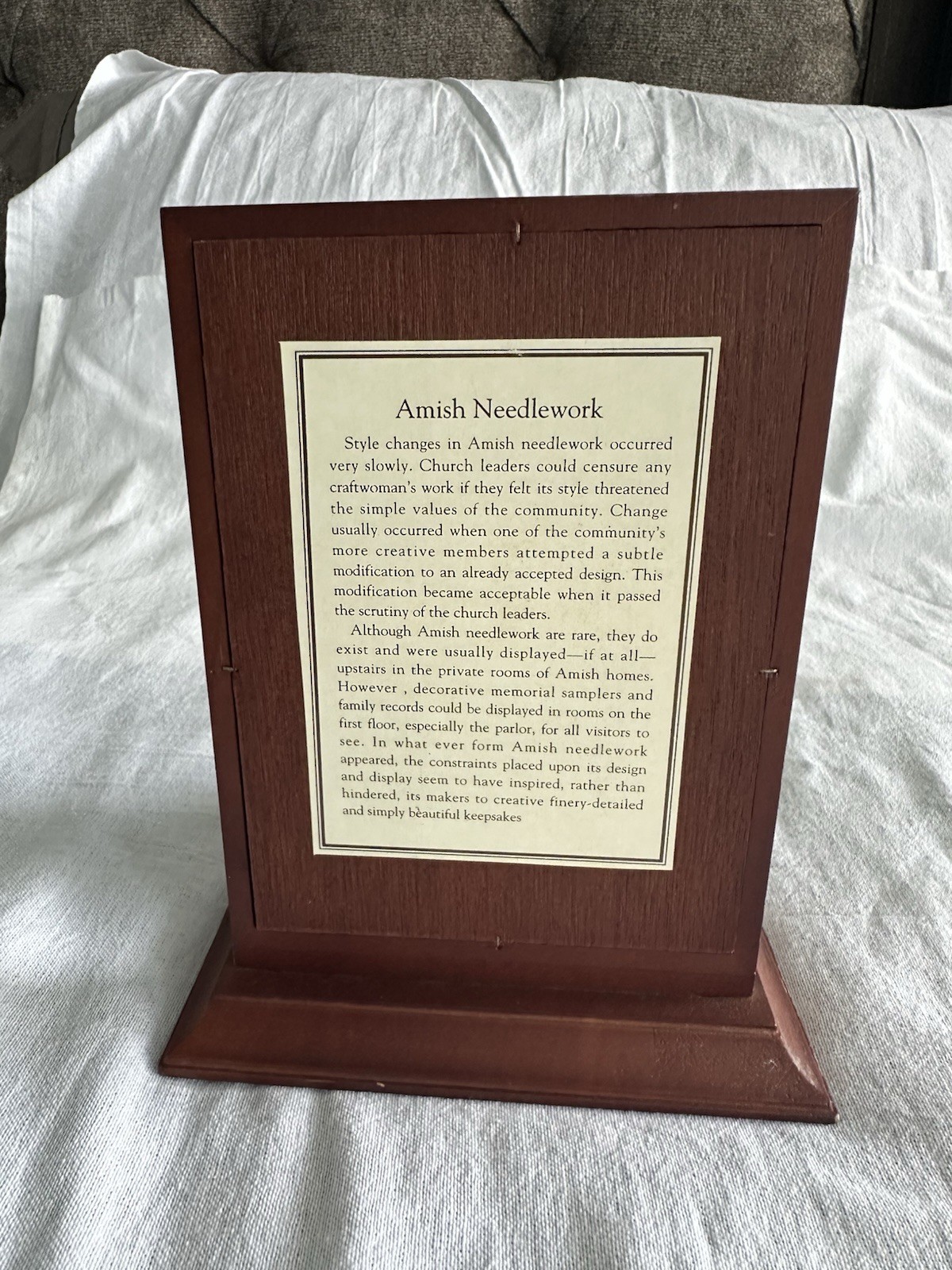 Willitts Designs Amish Heritage “Amish Needlework” Figurine Signed