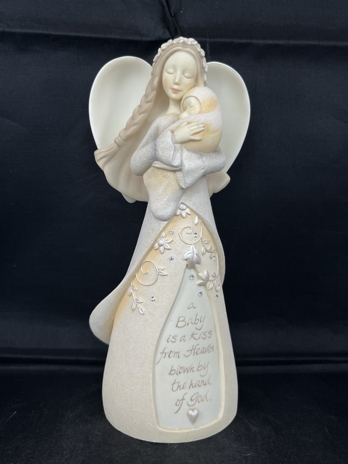 Angel New Mother Baby Stone Resin Figure Foundations 2008 Enesco #4014327