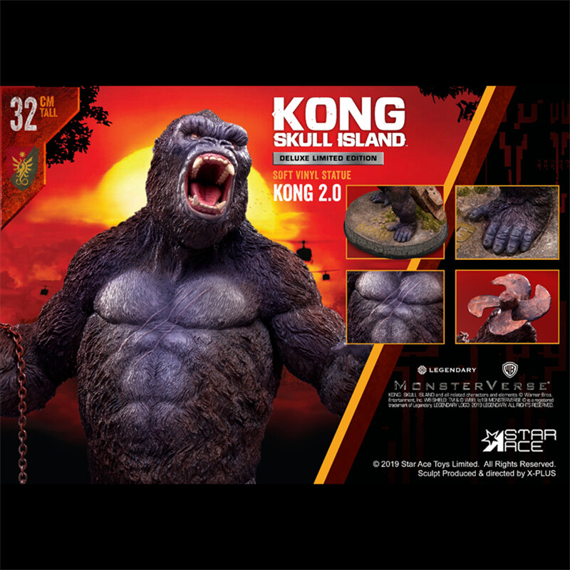Star Ace Toys Kong Skull Island Deluxe Version Vinyl Painted Statue 32cm Stock