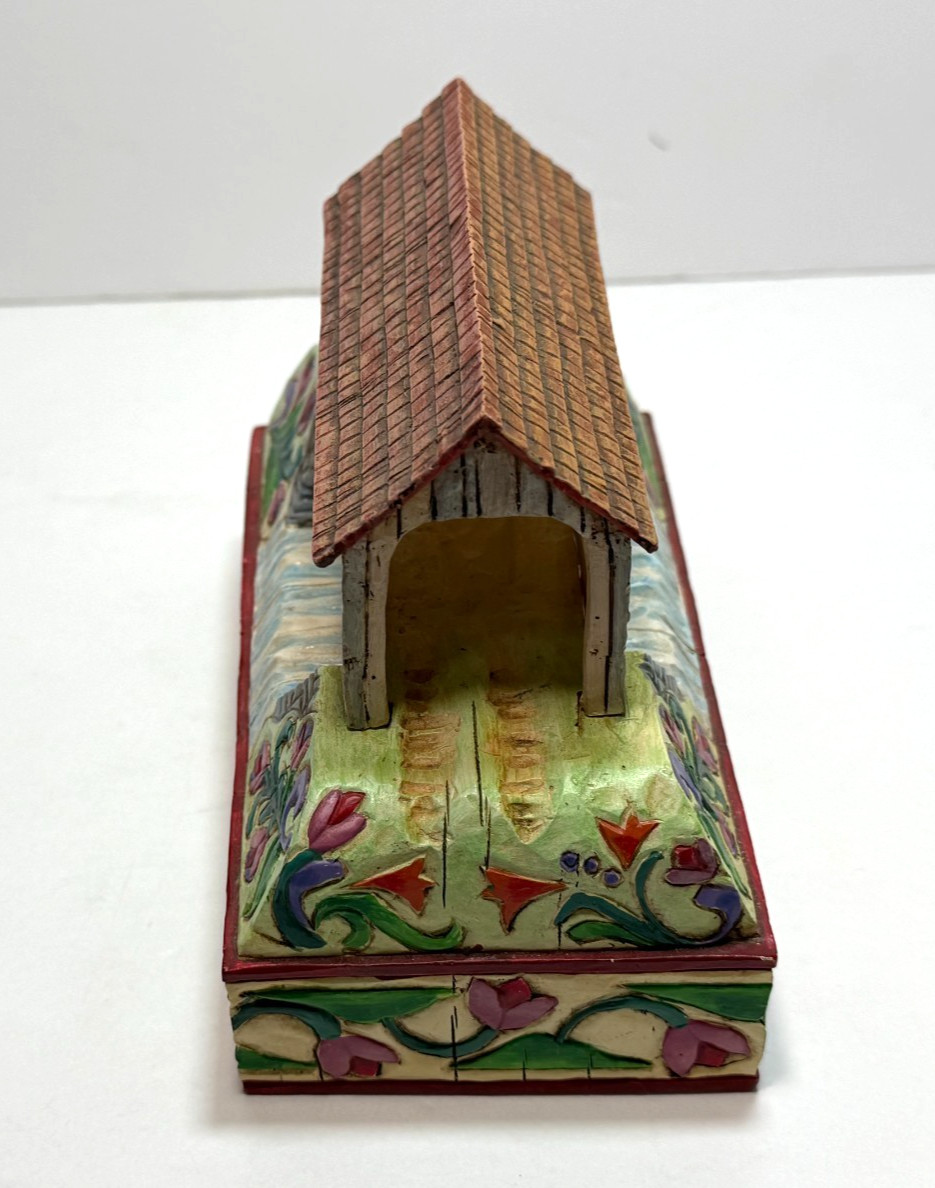 2004 Enesco Heartwood Creek by Jim Shore Shelter Across the Creek Covered Bridge