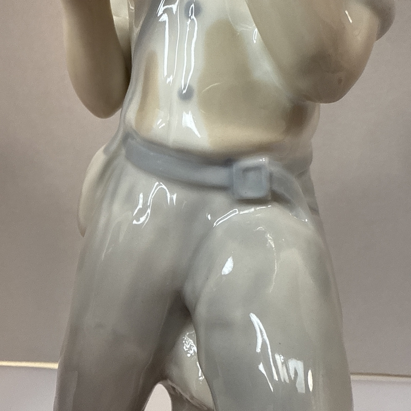LLADRO CASCADES STYLE BOY WITH FLUTE Figurine 12.5” Damaged Flute