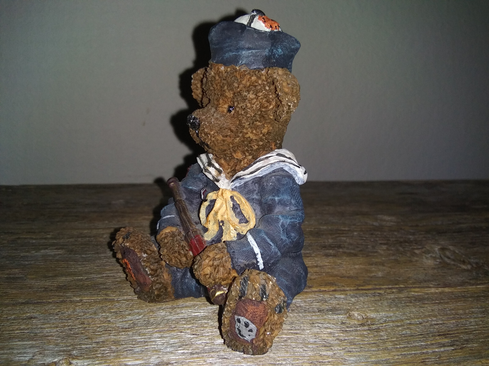 Sailor Bear Nautical Theme Spyglass Monocular Navy Uniform Figure or Paperweight