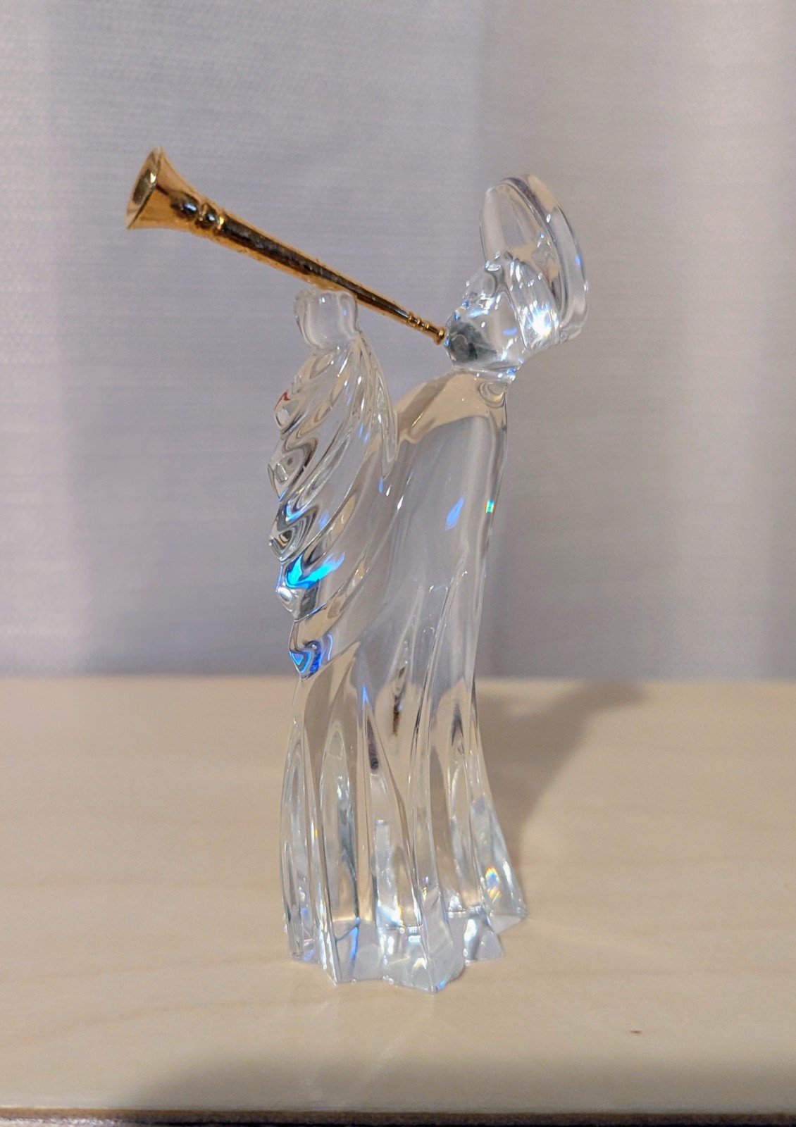 Gorham Crystal Angel with Gold Horn