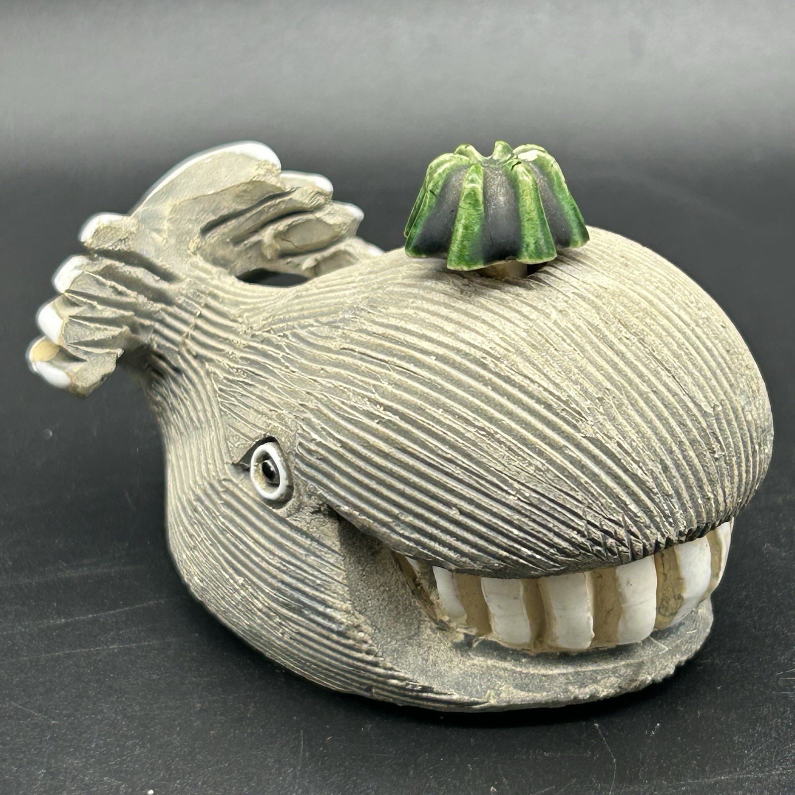 Vintage Smiling Whale Artesania Rinconada Figurine Retired 1970’s Stoneware