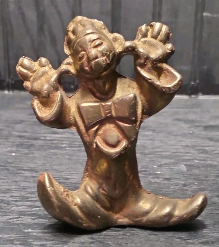 Miniature Pewter Clown Figures Sculpture India Figurines set of 3