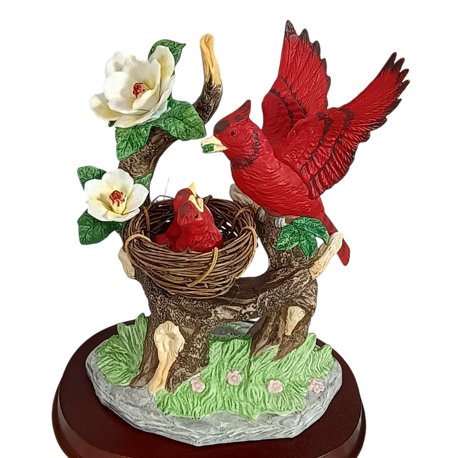 Westminster Spring Redbird Cardinals Birds Feeding Statue Figurine Sculpture