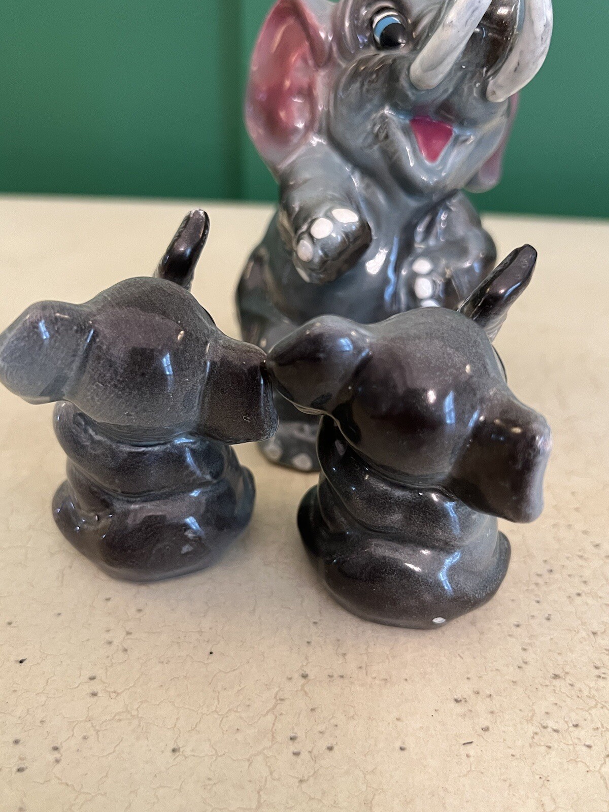 VINTAGE Kreiss Elephants Mama and two Babies RARE set