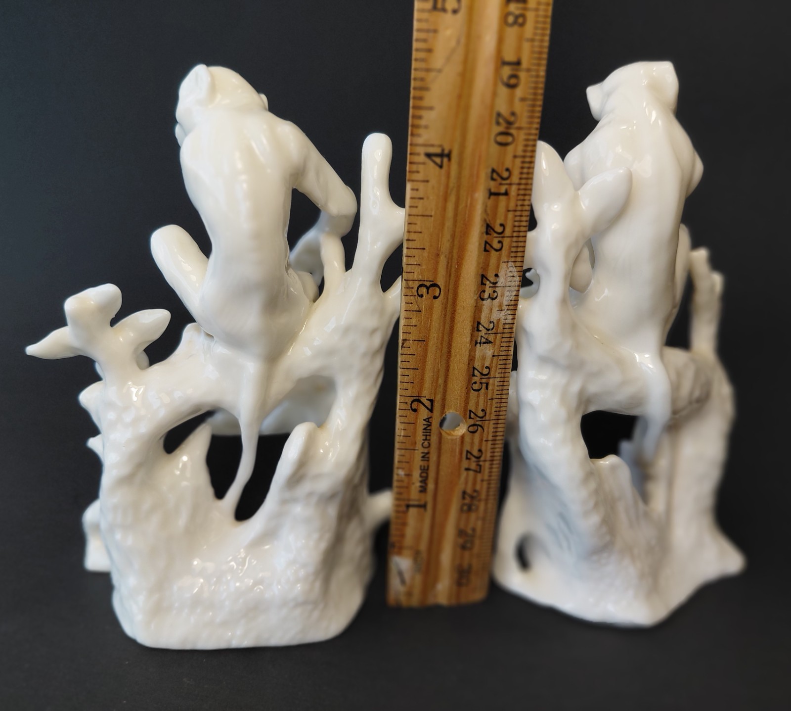 VTG Set MONKEY Figurines. MCM Ardalt Lenwile China. 4.75″T. RARE. Chinoiserie.