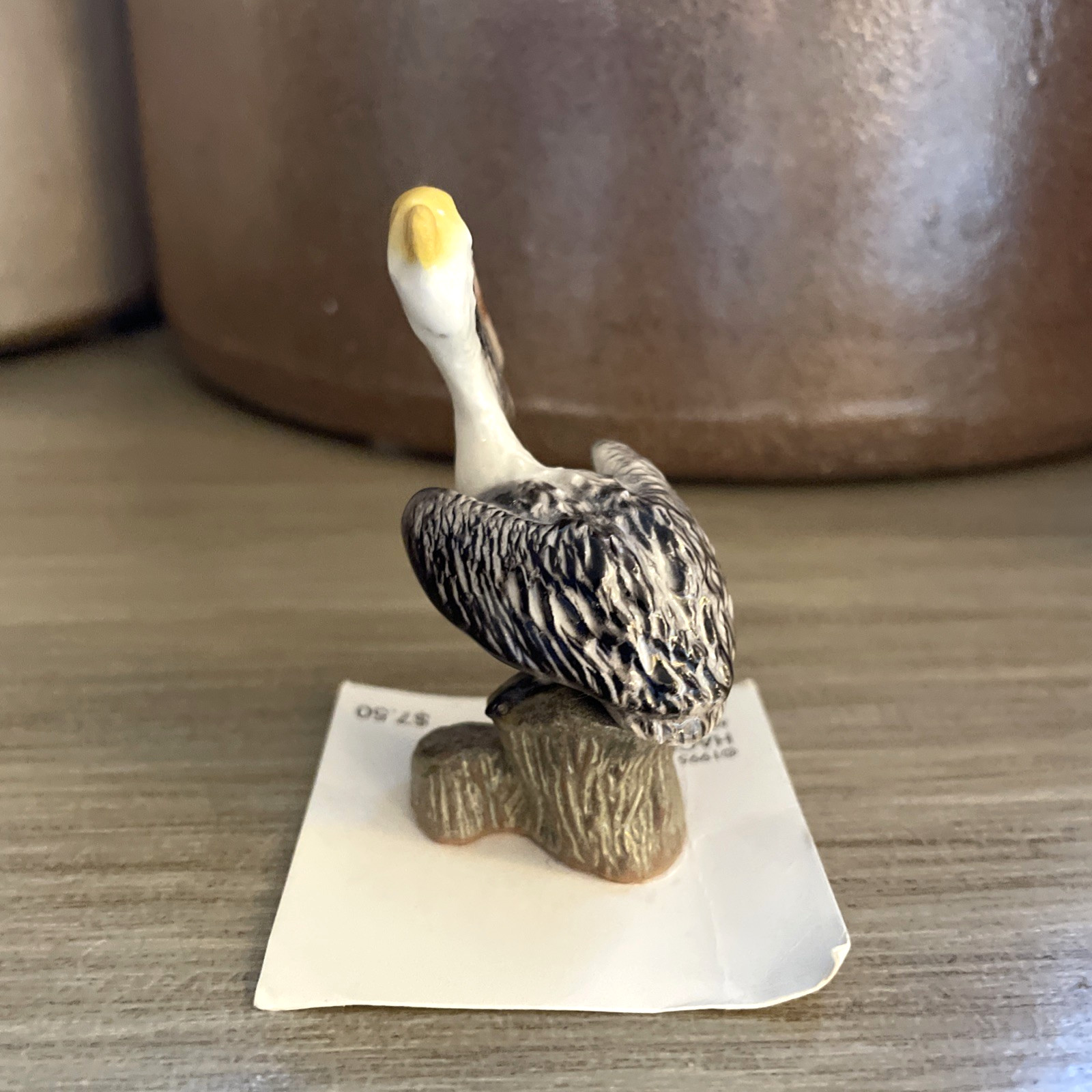 VTG Hagen Renaker Pelican on Piling Miniature Porcelain Bird Figurine 3265