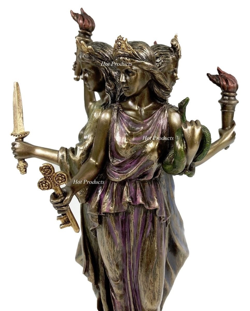 8 1/4″ Hecate Greek Mythology Goddess of Magic & Witchcraft Statue Bronze Finish