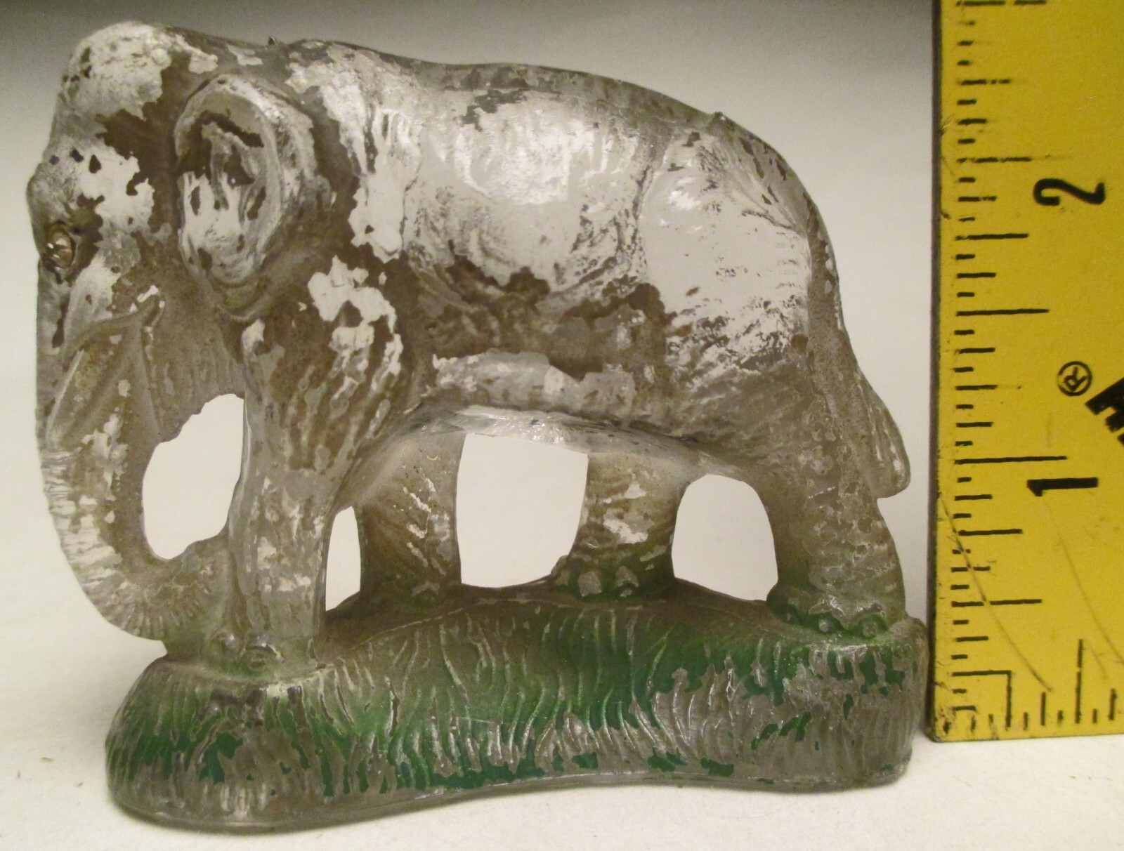 Art Glass Sun Hand Painted Walking Elephant Figurine made Czechoslovakia? 1920’s