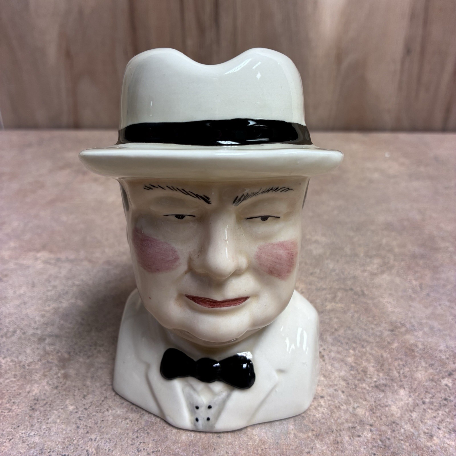 Vtg Wood Potters Of Burslem Hand-Painted Sir Winston Churchill Toby Mug