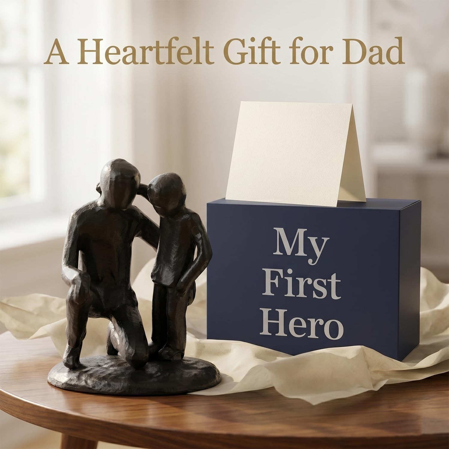 Father Son Sculpture – Sentimental Gift for Dad, Meaningful Birthday & Father’s