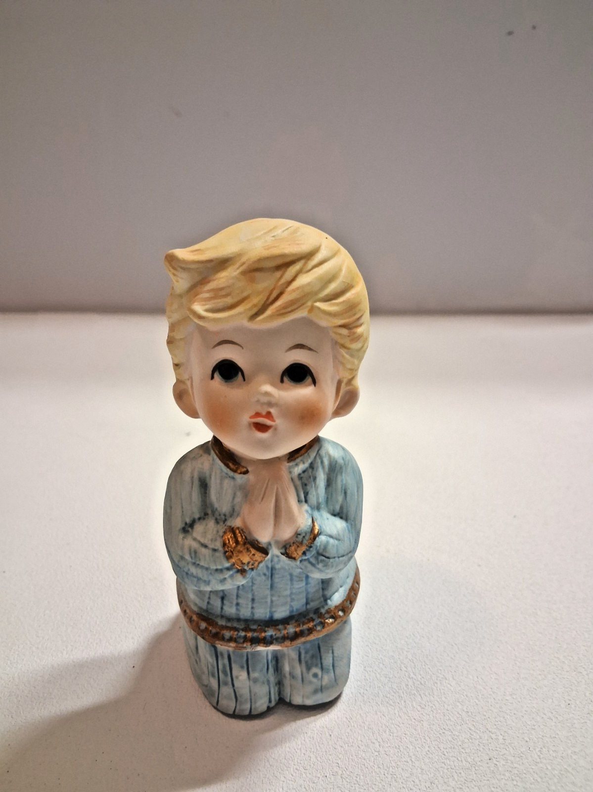 Vtg Homco Home Interior Porcelain Ceramic Bisque Angel and 2 Praying Children