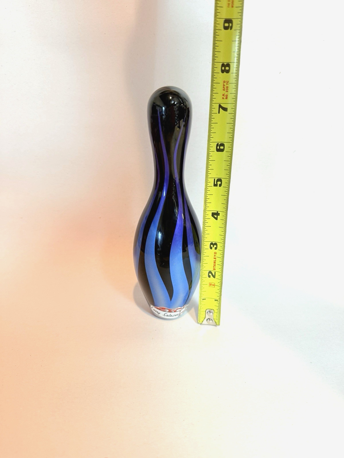 PIN HEAD 7 1/2″ TRIBAL FLAMES Miniature Bowling by L.Salazar Hot Rod Underground