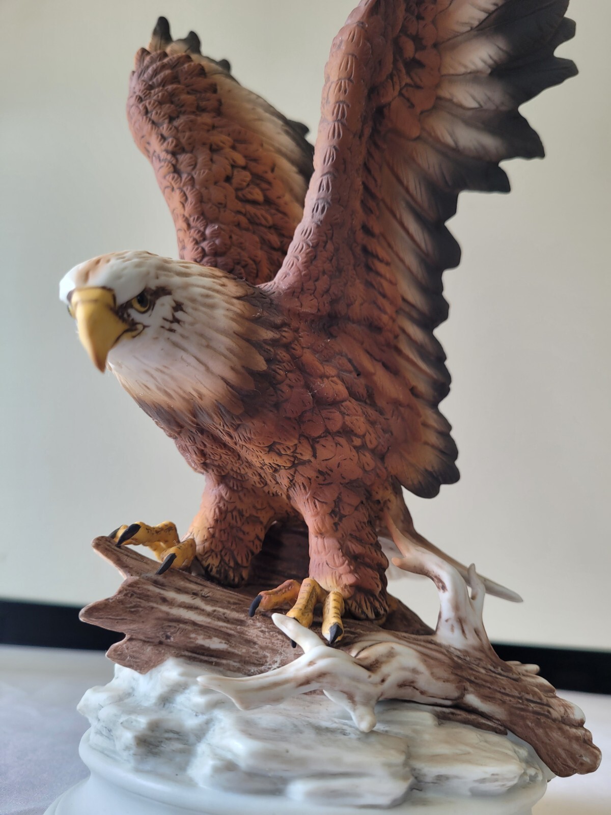 Porcelain Bald Eagle Figurine Masterpiece by Homco® Home Interiors 12 Inches