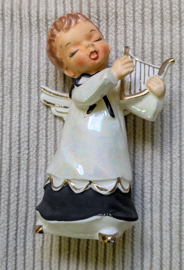 Vintage Ucagco Angel Playing Harp Made In Japan