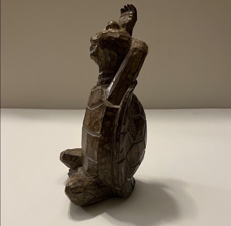 Rare Cracker Barrel Turtle Sculpture Yoga Pose