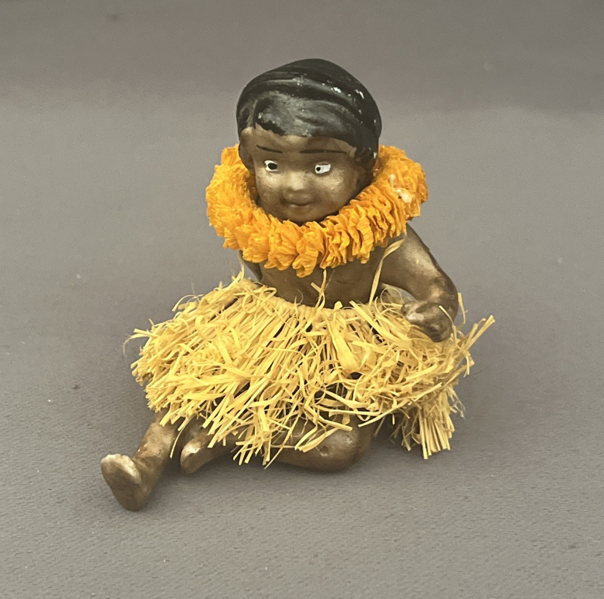 Vtg Antique Rare Redware Hawaiian Hula Tiki Baby Girl Toddler Figurine 20s – 30s