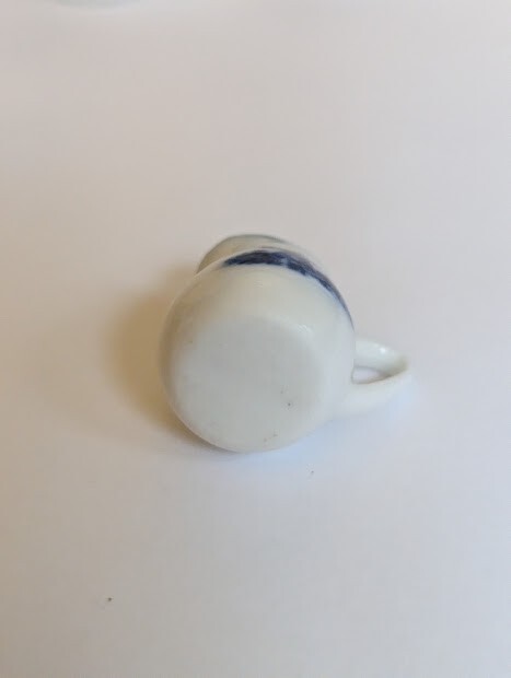 Miniature Porcelain Blue and White Windmill Floral Tea Set 10 Pcs