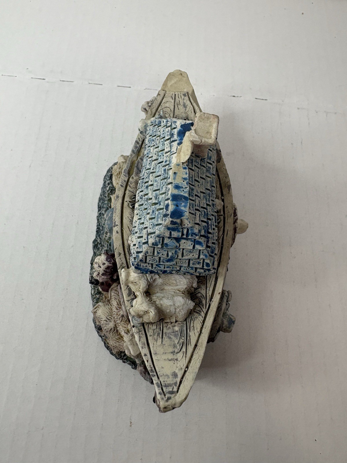 Vintage 90s Noah’s Ark Figurine Statue w/ Animals Resin Ceramic Shelf Statue