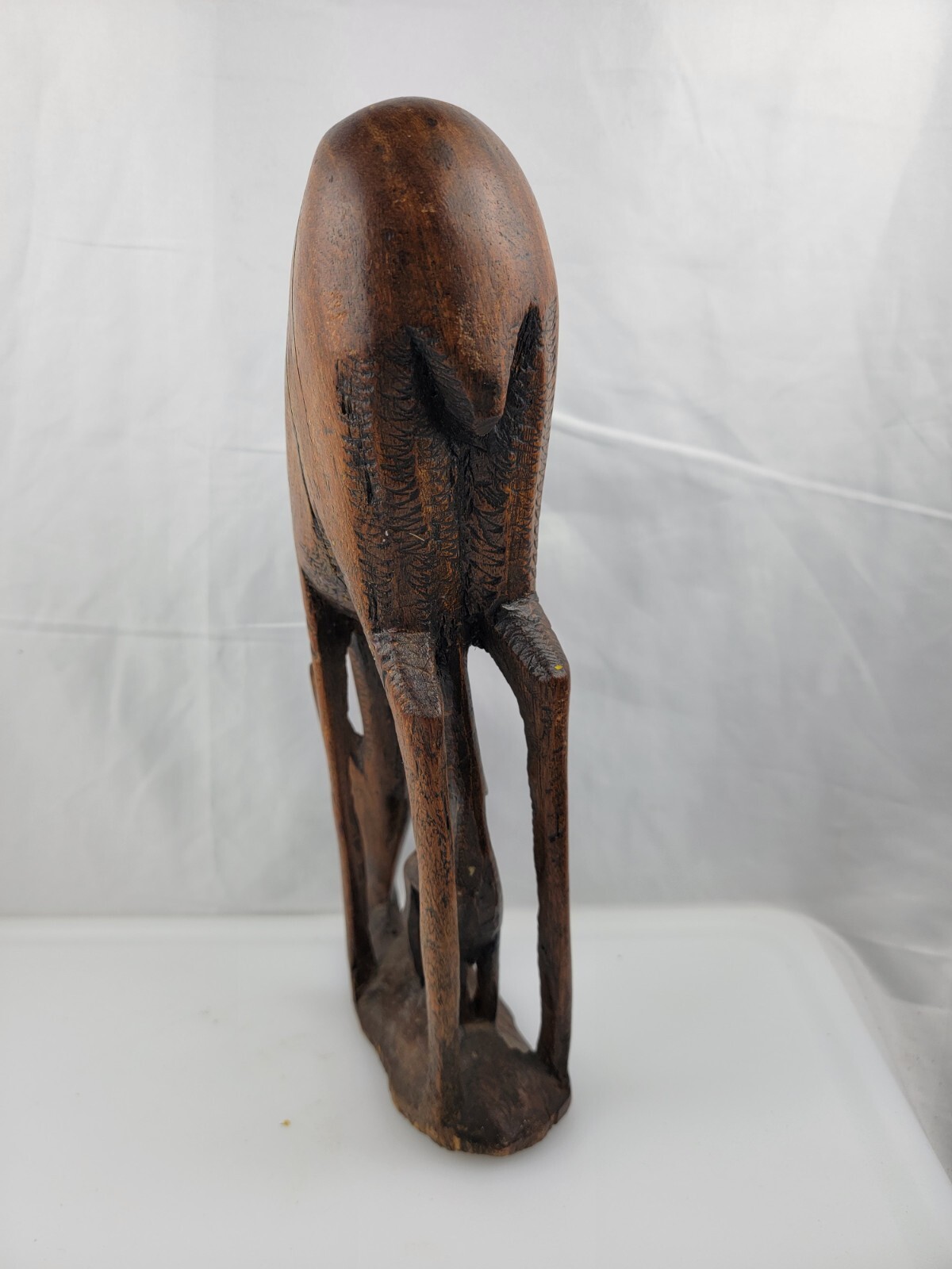 14″ Tall Hand Carved Wood Antelope /Fawn/ Gazelle / Deer Figurine Sculpture