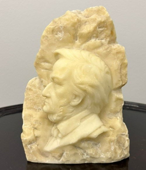 Sculpture Carved Alabaster Bust German Composer Richard Wagner Munchen P1