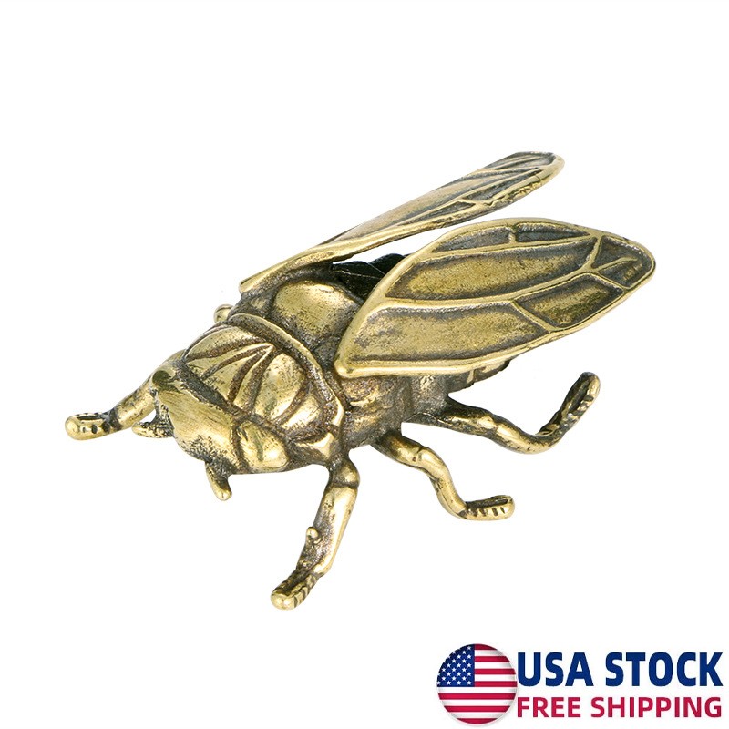Brass Cicada Figurine Statue Home Tea Table Ornaments Animal Figurines Gift US