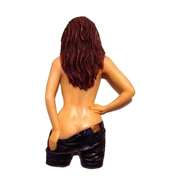 Nude Blue Jeans Lady WALL PLAQUE FIGURINE STATUE