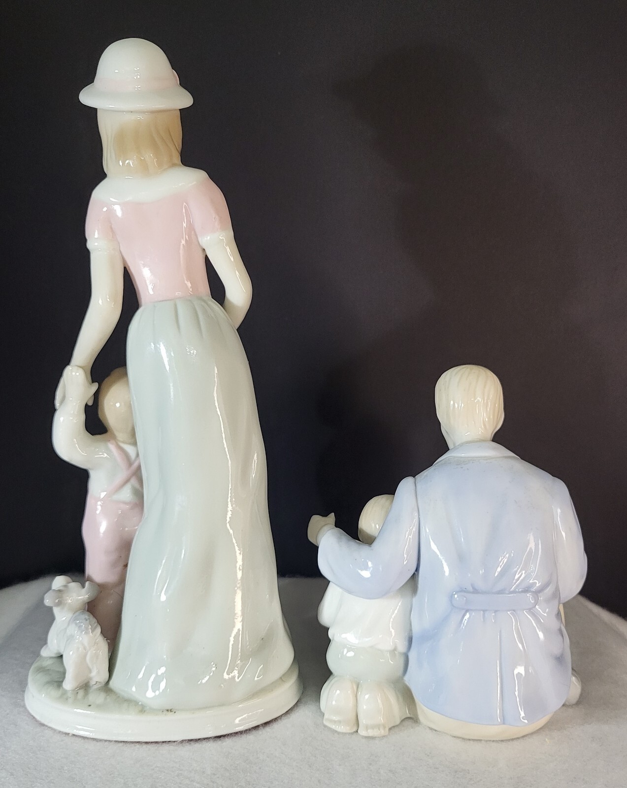 Vintage Mother And Father Figurines with Children Porcelain