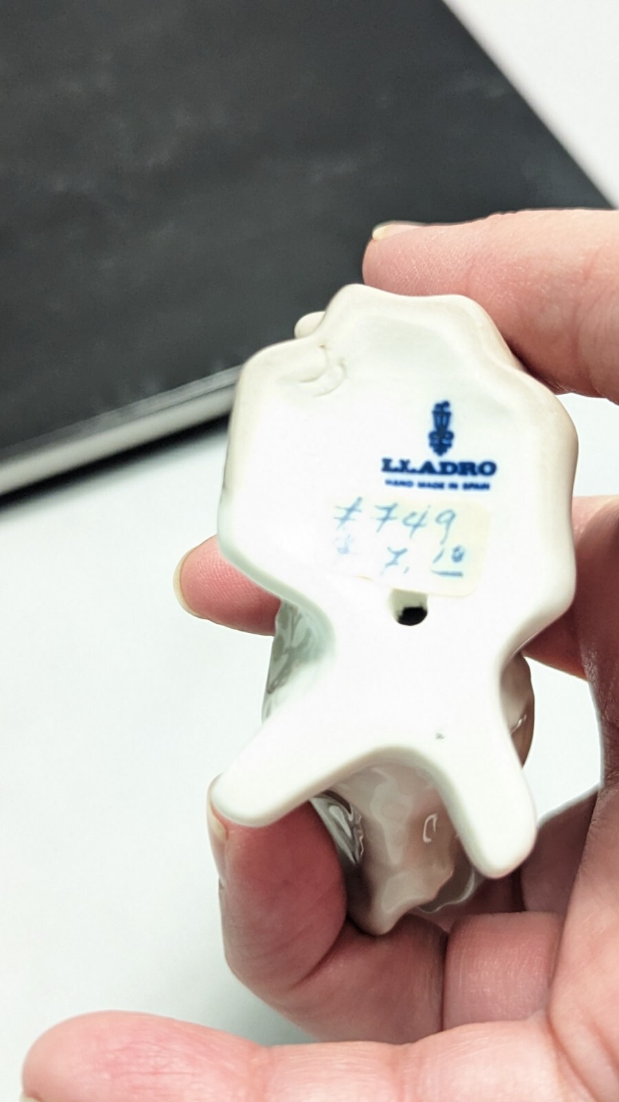 Vintage Retired Small Lladro High Gloss Porcelain Dog Figurine, Papillon #4749