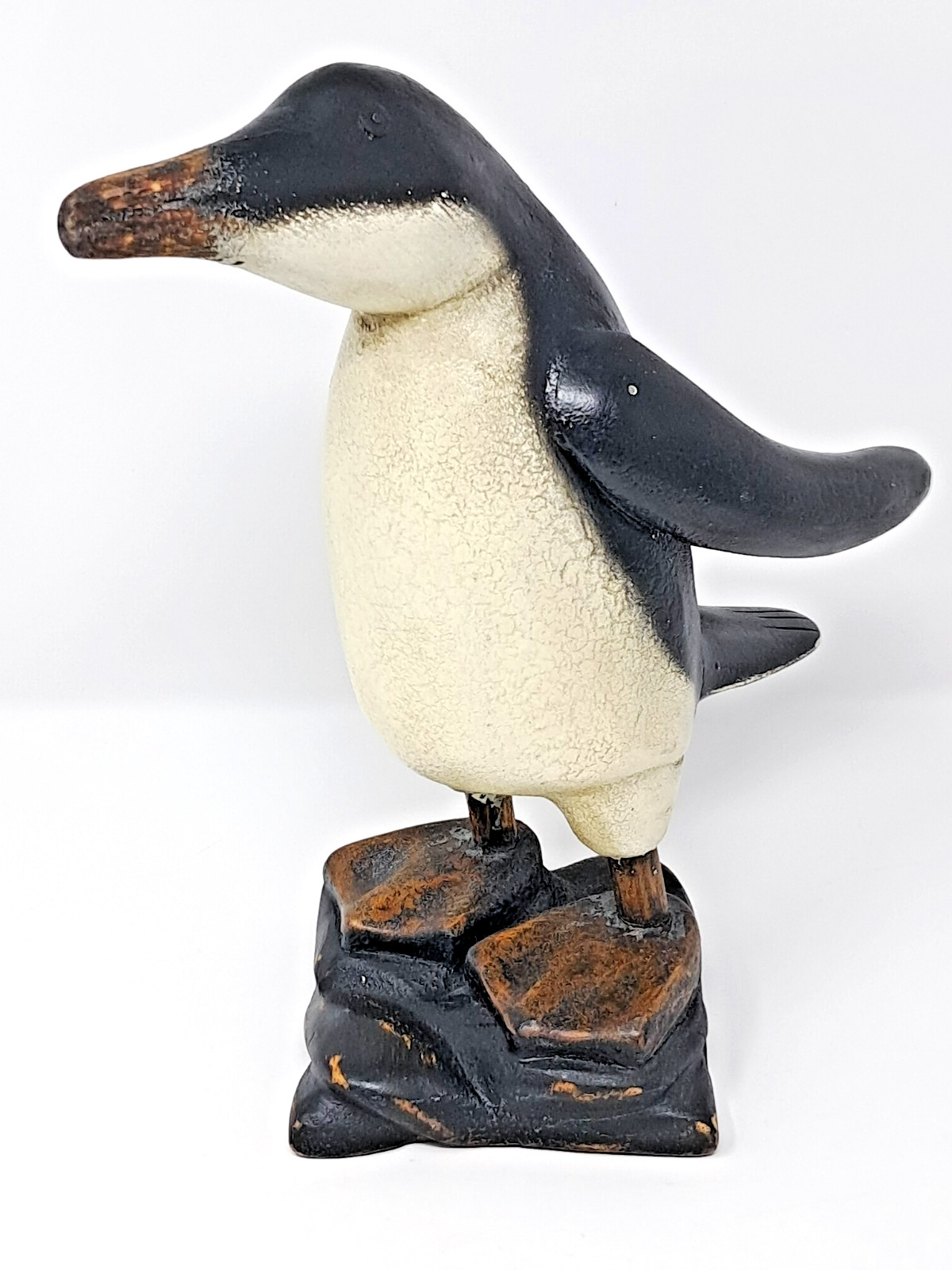 Smith & Hawken 9.5″ Penguin Statuary 2007 wood rustic decor retire htf Target #1