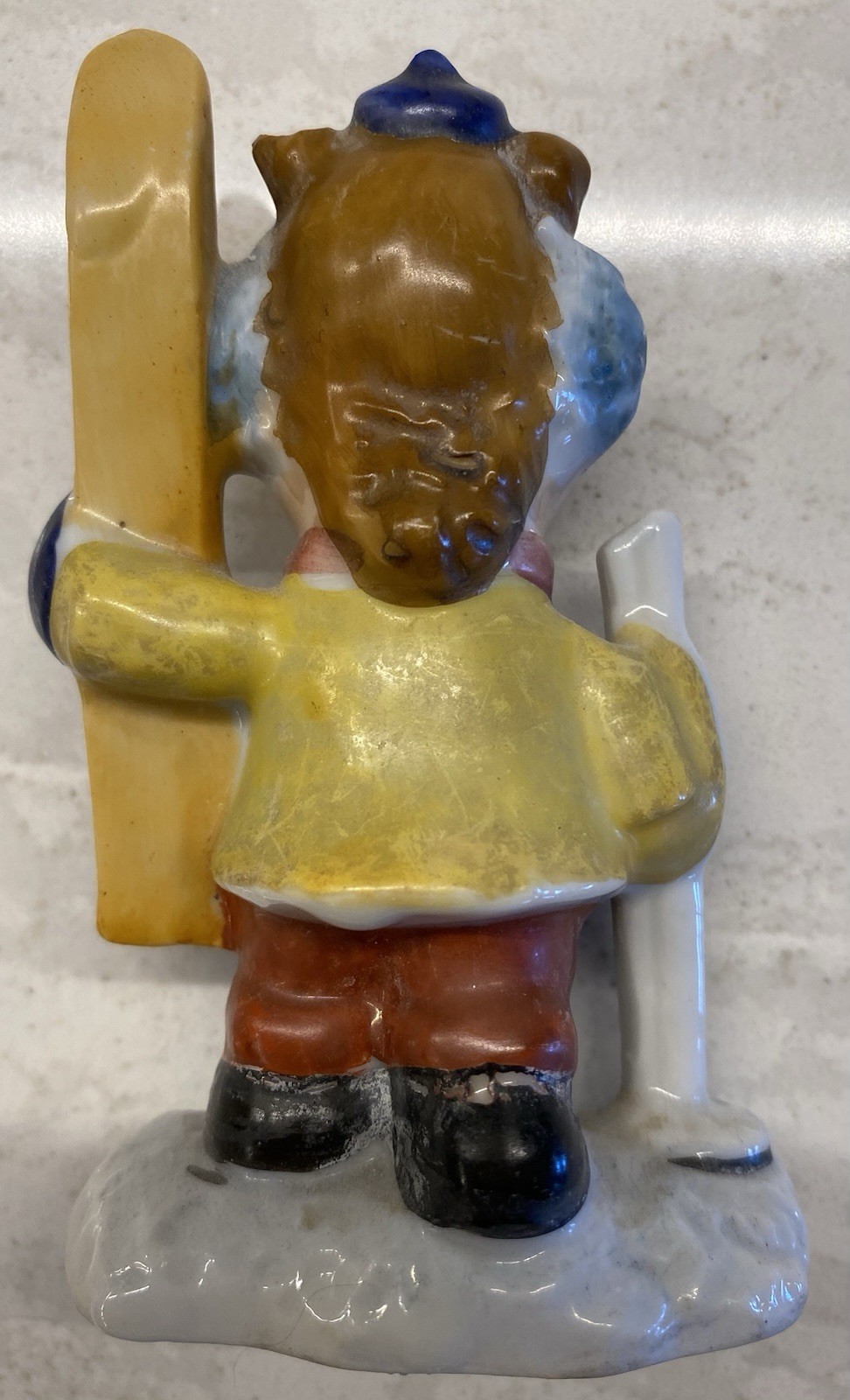 4 Skier Figurines: 1 Napco Planter, 1 “Made In Occupied Japan”, 2 Marked “Japan”