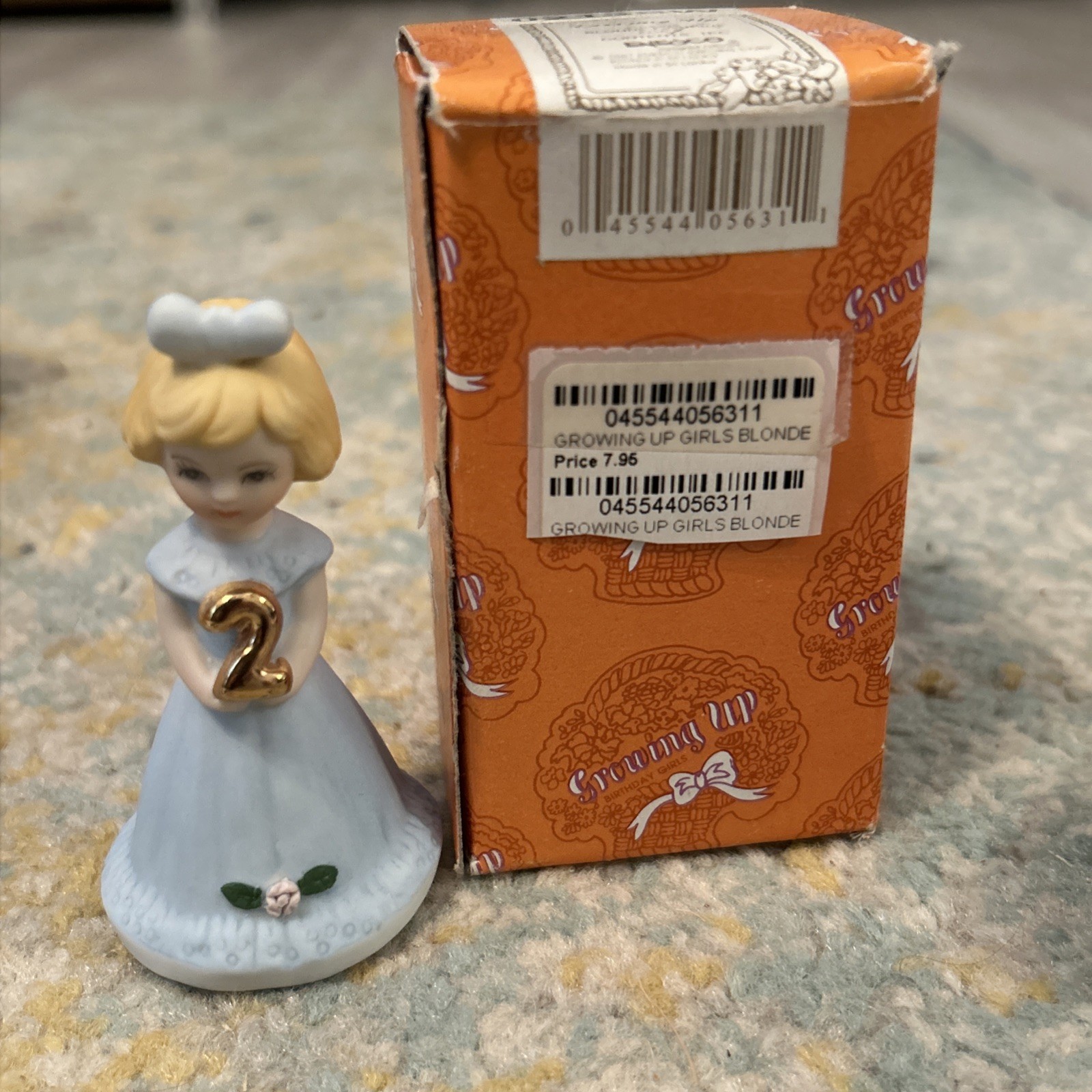ENESCO 1981 Growing Up Baby Girl Age 2 Porcelain Figurine Blonde Hair