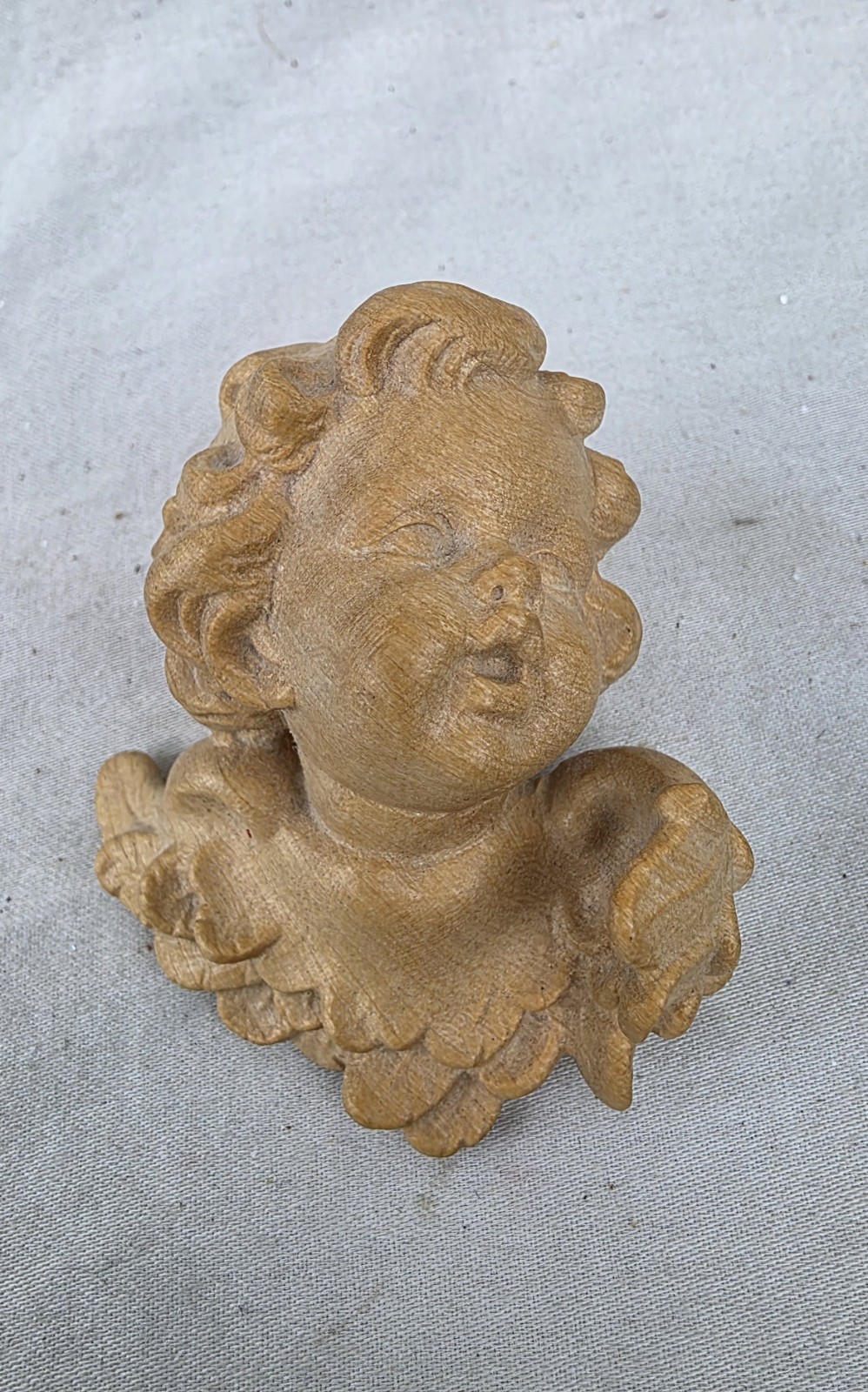 Vintage Italian Style Wall Angel Head with Breast Feathers – Unmarked