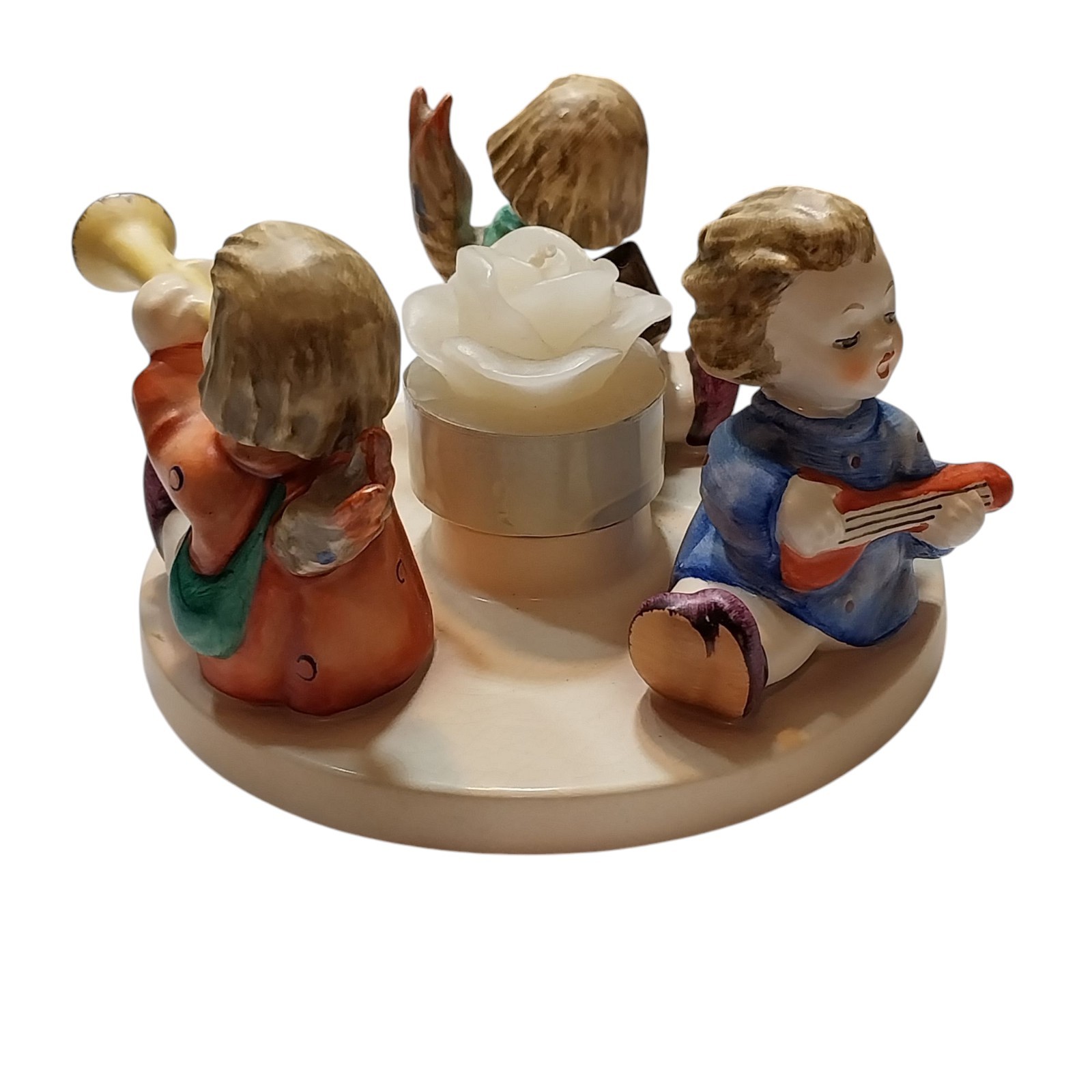 Vintage Hummel # 37 TMK-6 Herald Angels Porcelain Candlestick Holder 2 7/8″