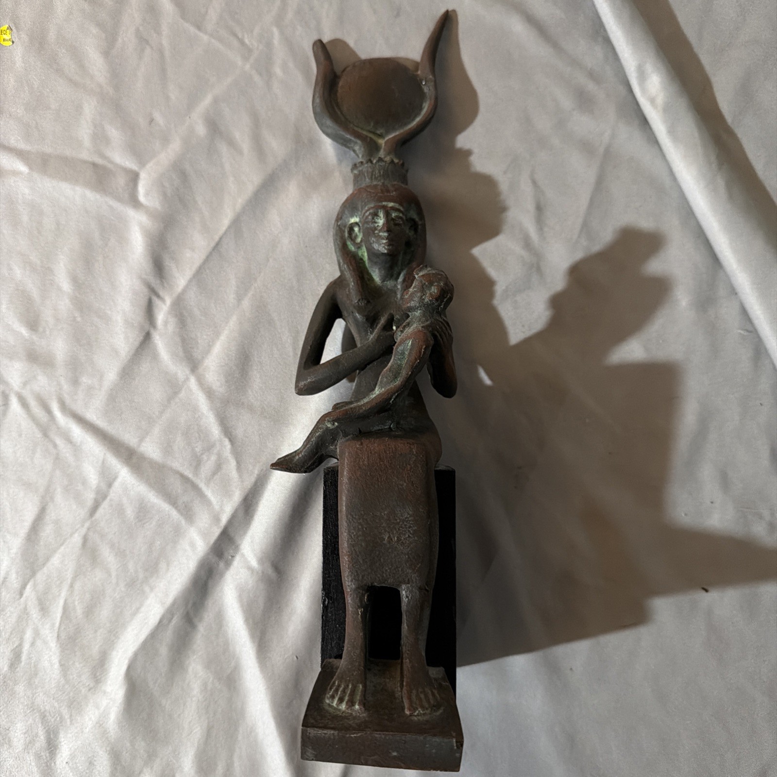 Rare Egyptian Statue of Goddess Isis & Horus Sculpture Museum Style Egyptian SCA