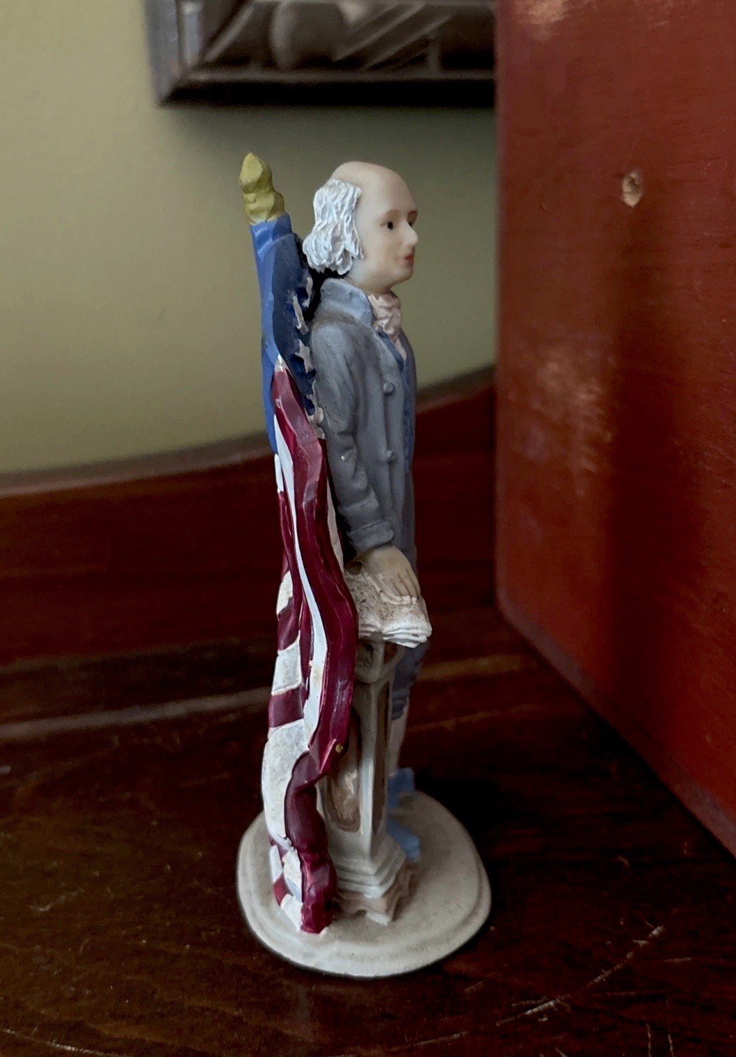 Vintage Miniature Founding Father George Washington Hand-Painted Resin Figure