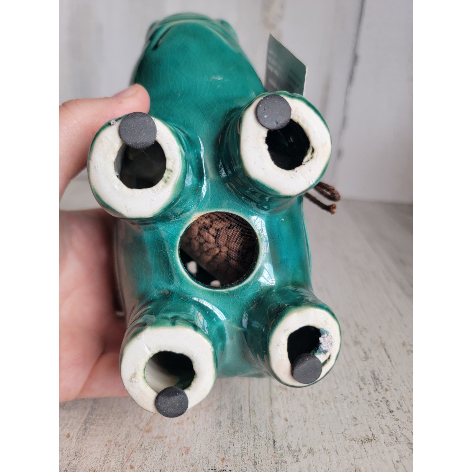 GC blue elephant scent bag holder unique home decor zoo ceramic