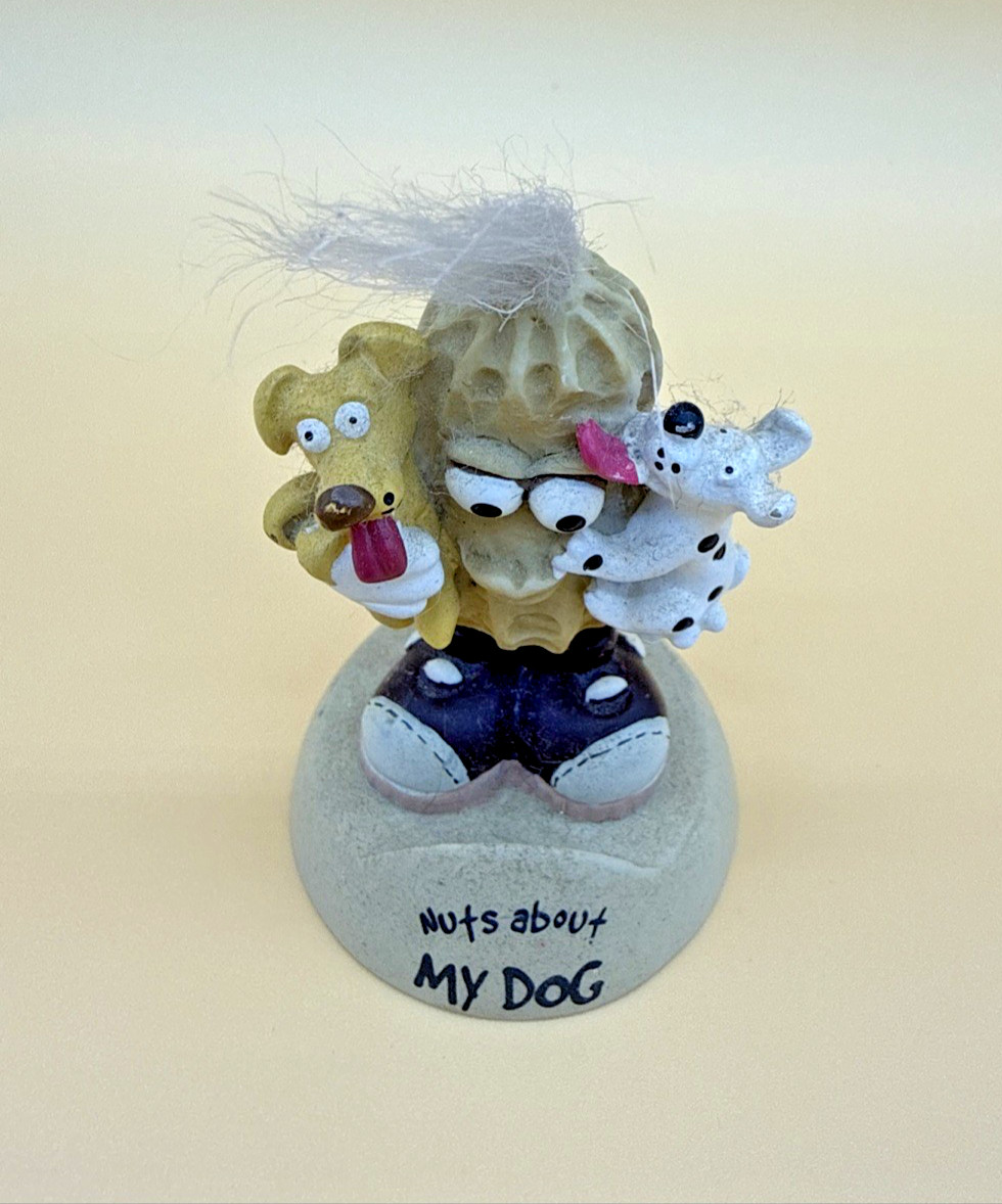 Bobble Head Buyer Nuts About My Dog Figurine 2.5” Tall READ