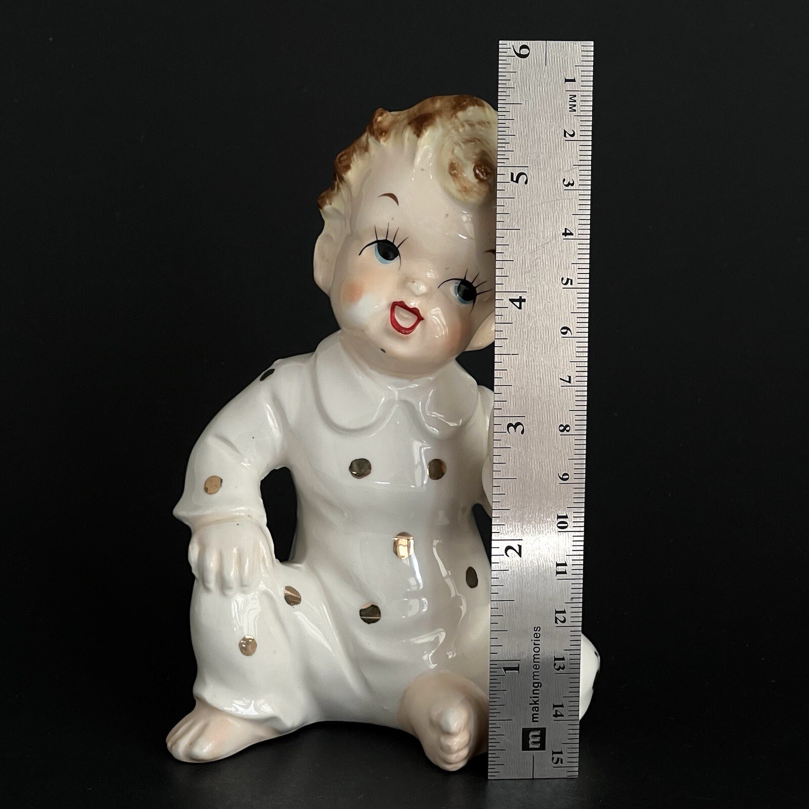 Vintage Napco Piano Baby Bare Bottom In Pajamas 5.5 Inches Tall Whimsical