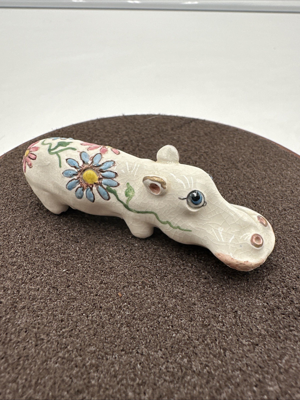 VINTAGE ULTRA RARE SIGNED BASIL MATTHEWS HIPPOPOTAMUS/HIPPO FIGURINE STATUE 2.5”