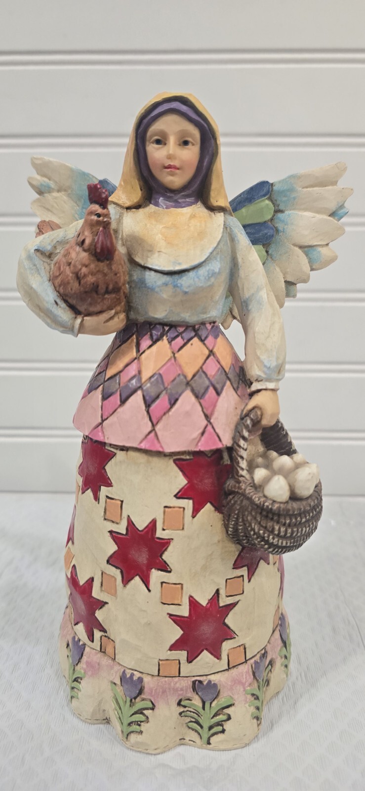 Jim Shore Heartwood Creek Angel Of Faithfulness Figurine 2002 Hen Egg Basket