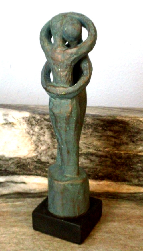 Vintage 1963 AMR 7.5 in. Tall Man and Woman Plaster Figurine