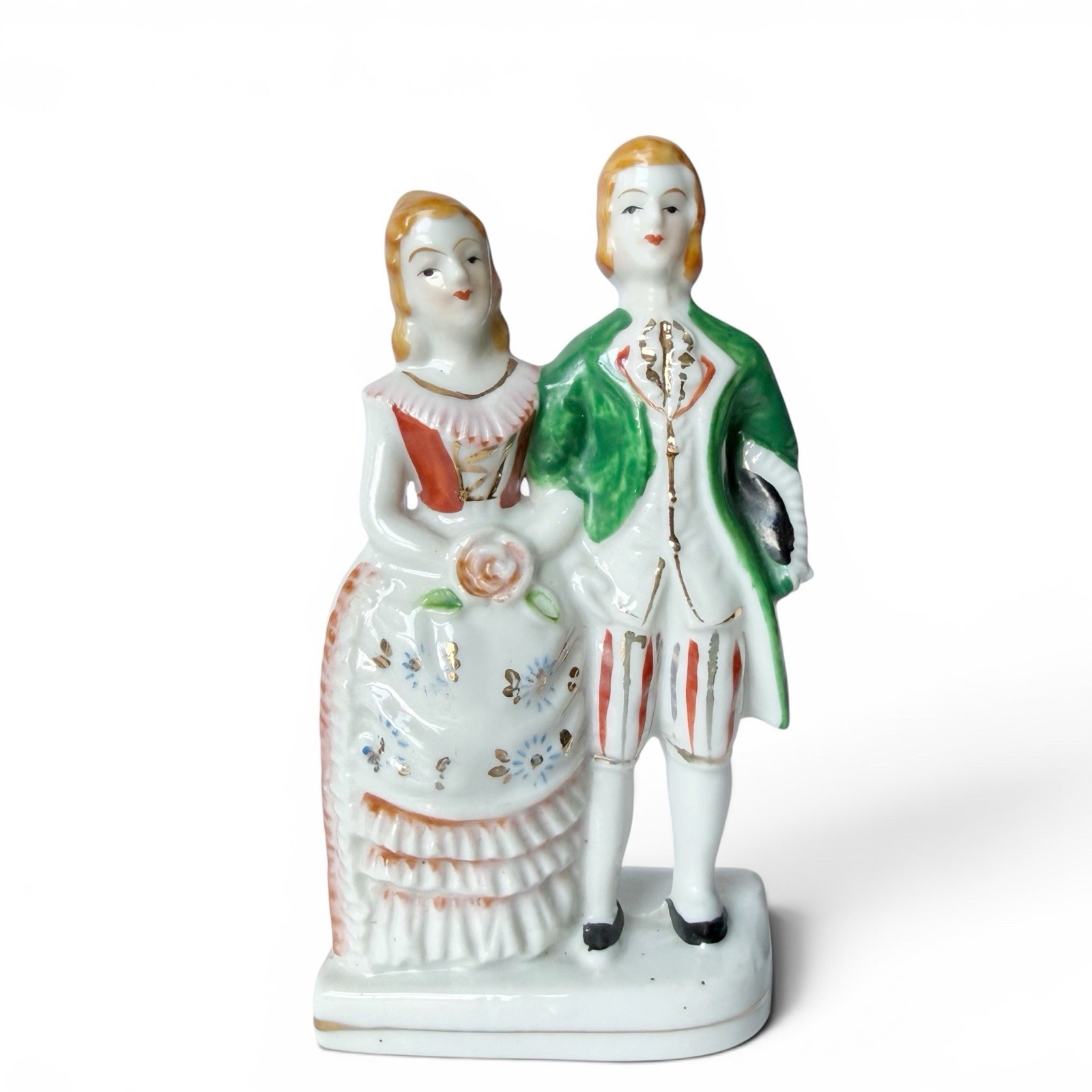 Vintage Small Mini Porcelain Victorian Colonial Regency Era Couple Figurine