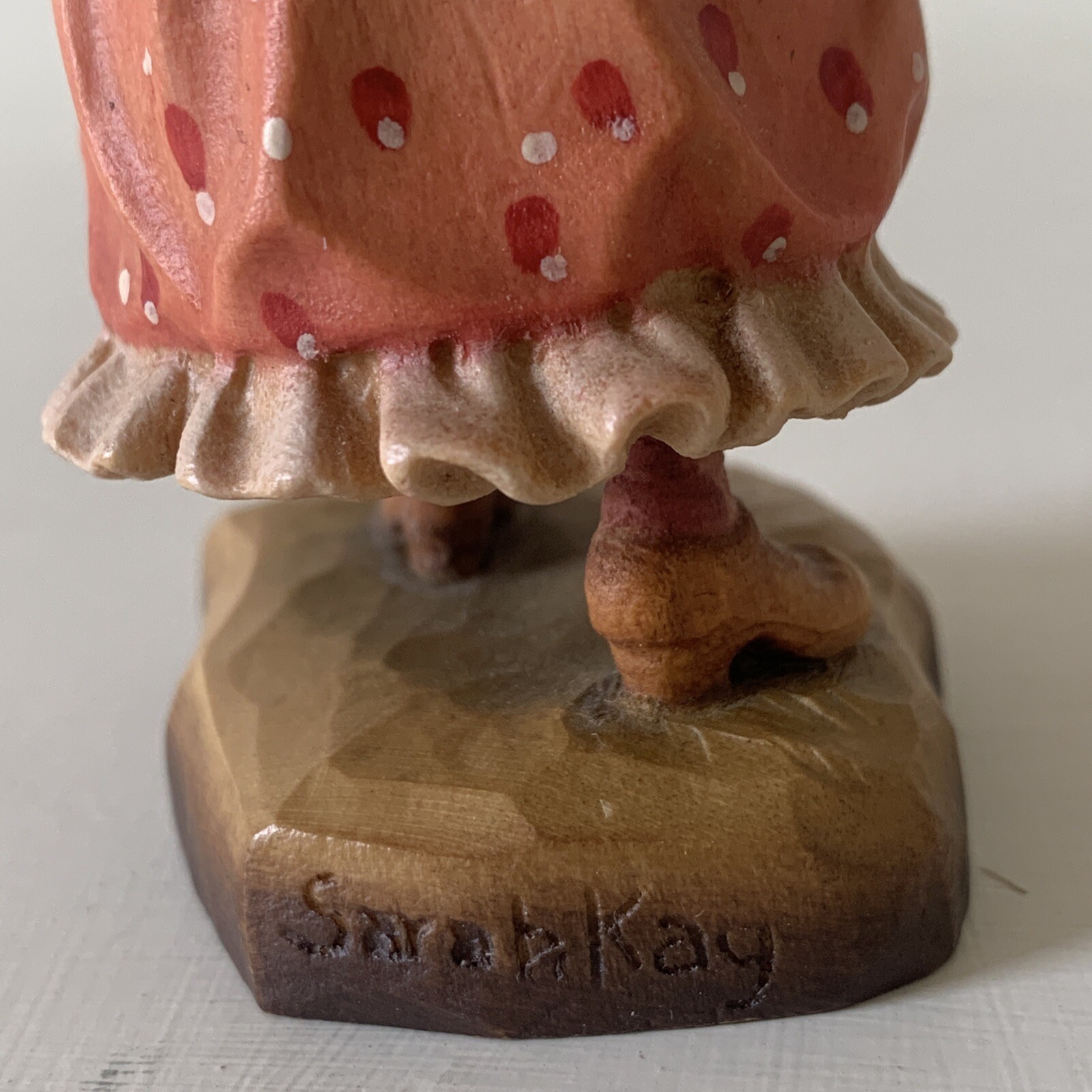 ANRI VALENTINE Flavio Signed Sarah Kay 5th Anniversary 4.5″ Vintage Wood Figure