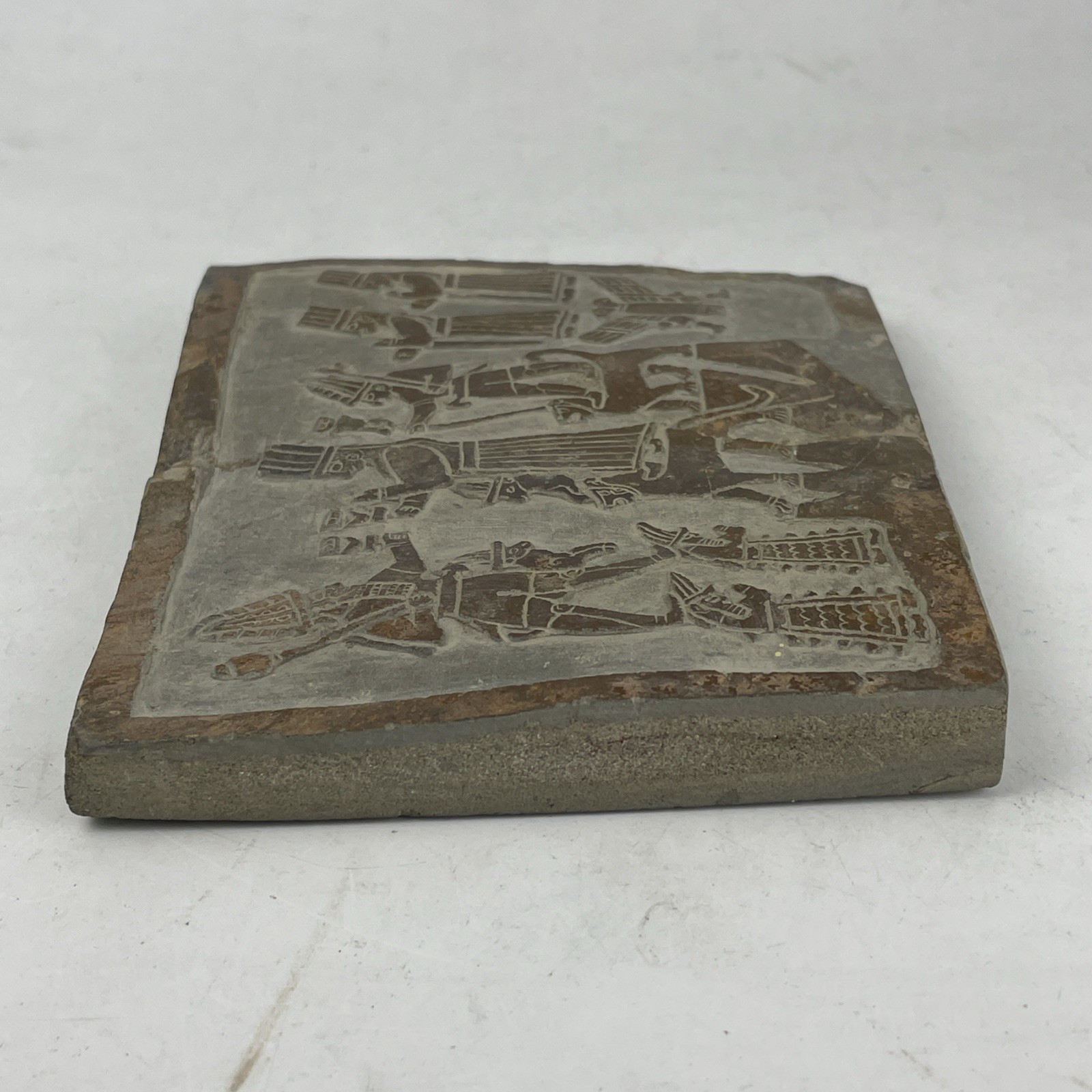 Replica Ancient Hittite Relief and War Chariot, Hand Carved on Stone 4.75” x 4”