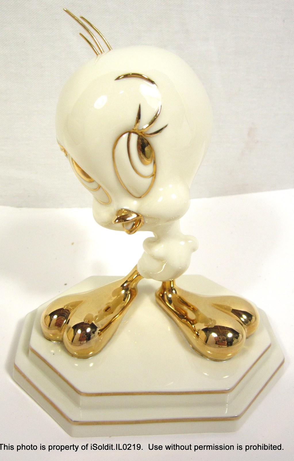 LENOX CLASSICS FIGURINE TWEETY BIRD Looney Tunes w/ COA in BOX 24k Gold
