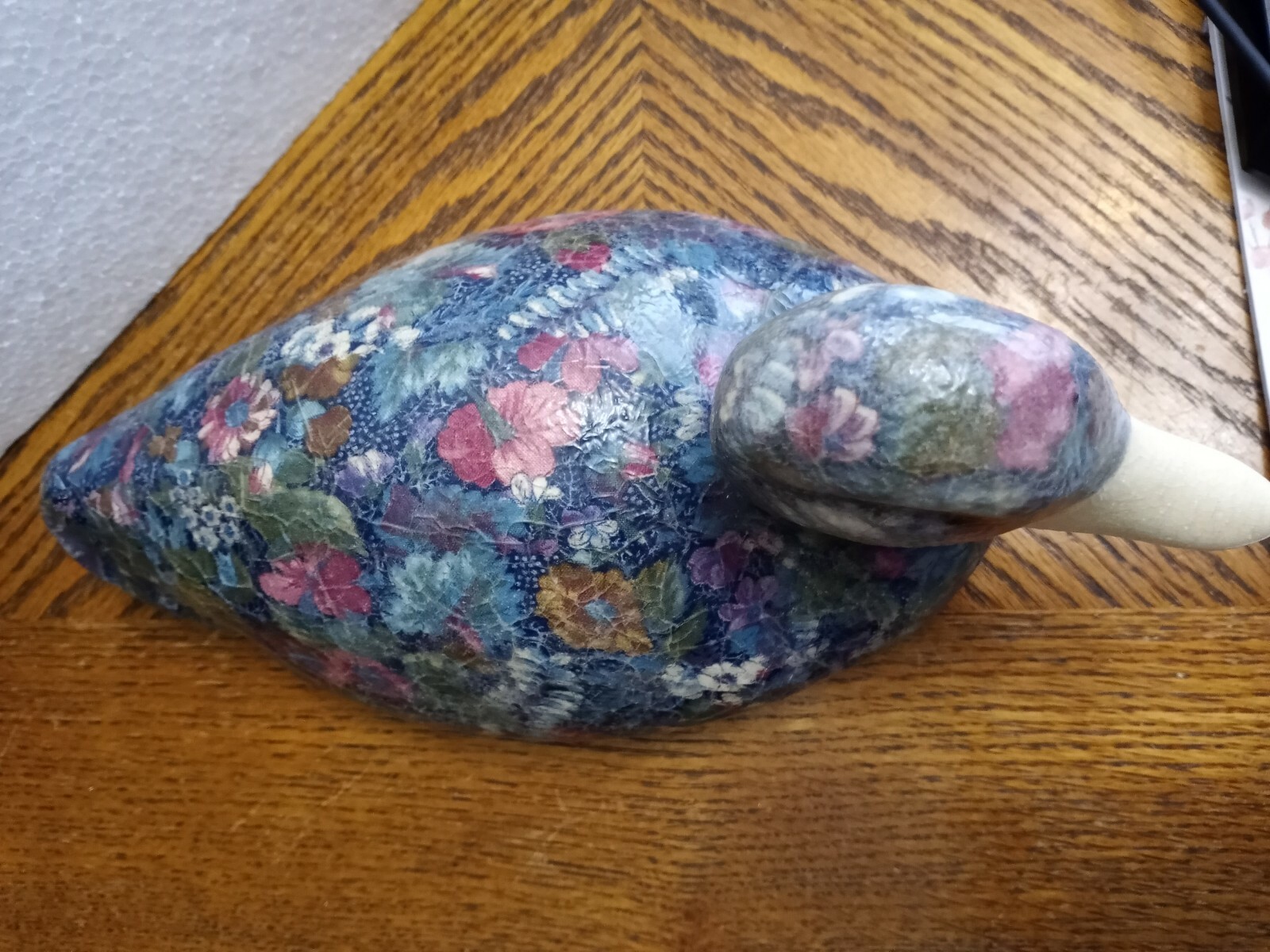 Vintage Decoupage Duck Blue Floral